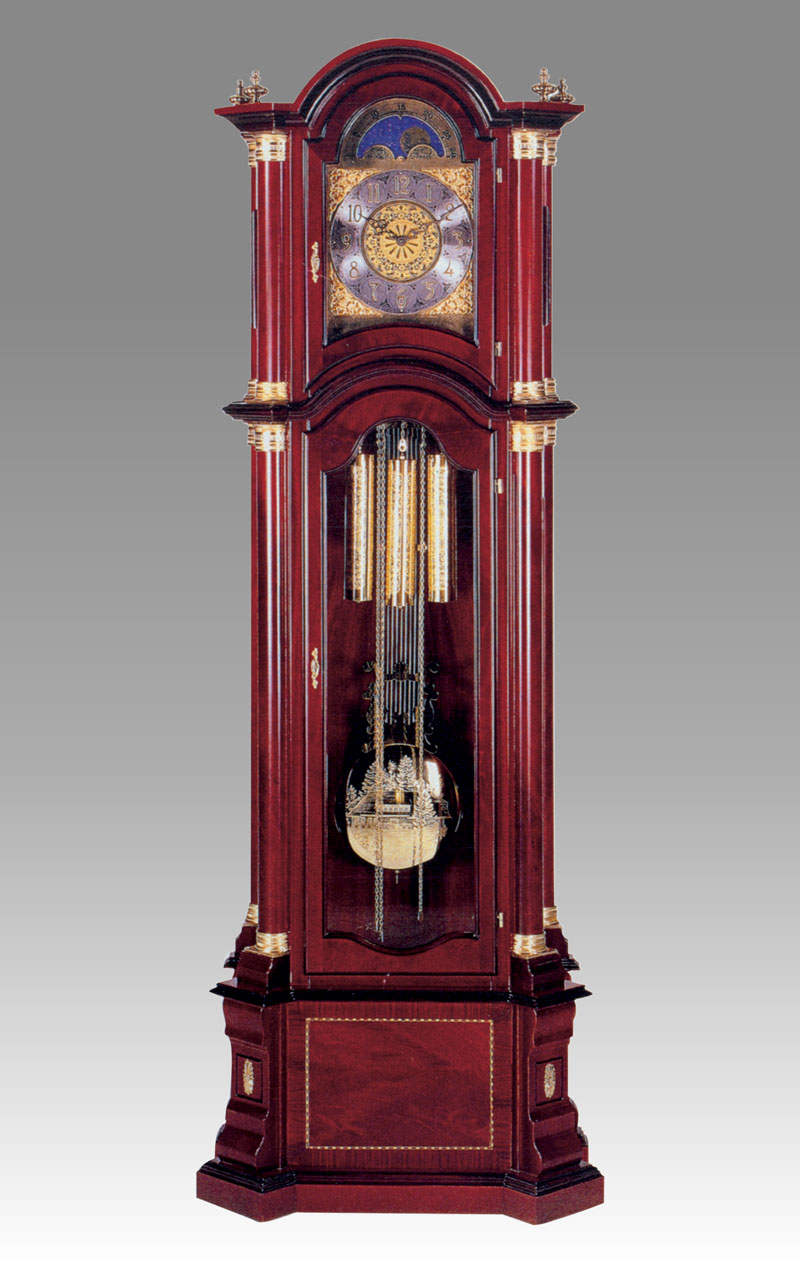 Curio Grandfather clock Art.521/2 mahogany inlay